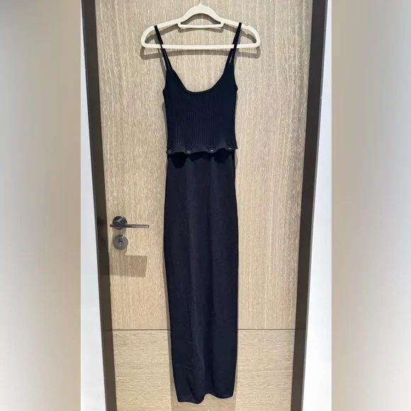 Christopher Esber Ruched Disconnect Cami Knit Dress - Black Christopher Esber Ruched Disconnect Cami Knit Dress - Black